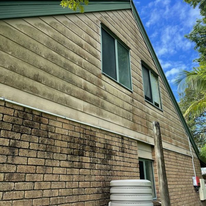 Water Attack Pressure Washing – House Washing Before house washing - dirty side facade